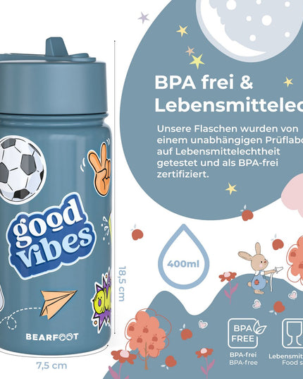 Thermo children's drinking bottle stainless steel - water bottle - thermo - purple sticker