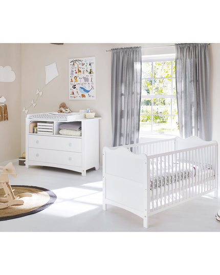 Startset 'Florentina' extra breed
2 delen: ledikant, extra brede commode