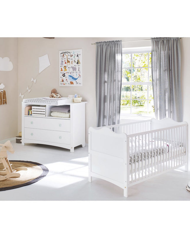 Startset 'Florentina' extra breed
2 delen: ledikant, extra brede commode