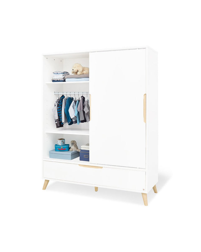 Startset 'Move' breed groot, incl. wandplank4 delen: ledikant, brede commode, grote kledingkast, wandplank