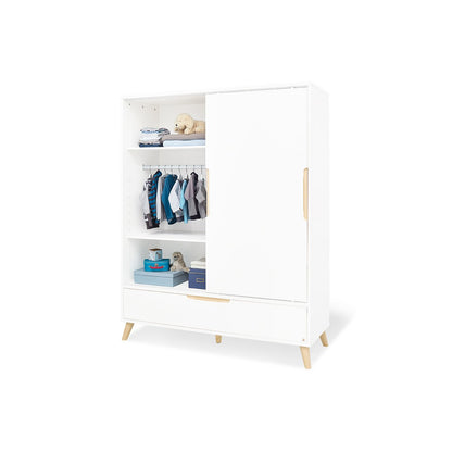 Startset 'Move' breed groot, incl. wandplank4 delen: ledikant, brede commode, grote kledingkast, wandplank
