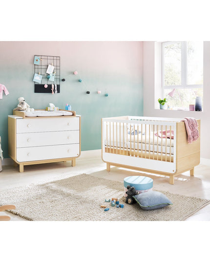Startset 'Round' breed 2 onderdelen: ledikant, brede commode