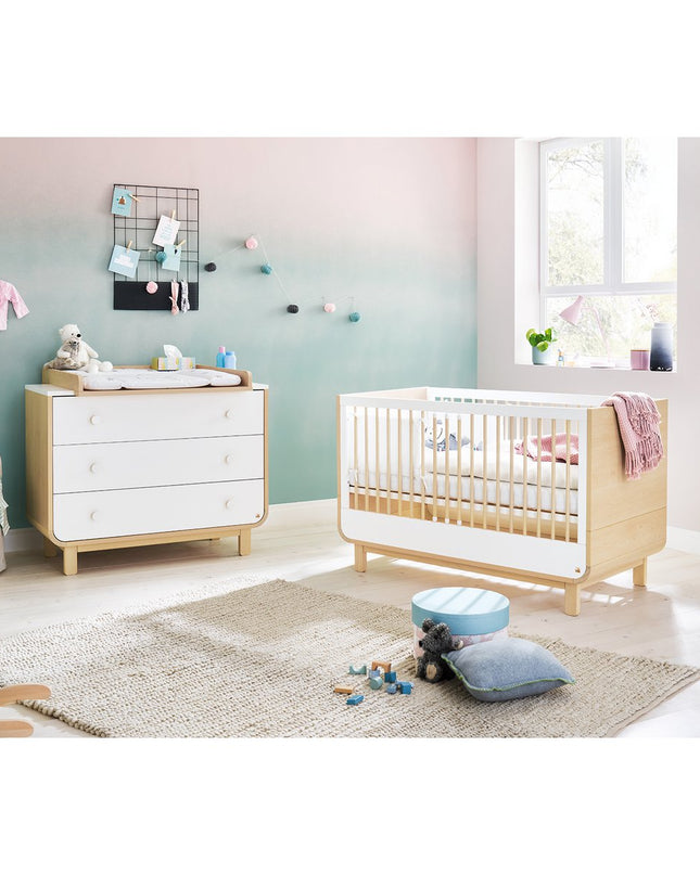 Startset 'Round' breed 2 onderdelen: ledikant, brede commode