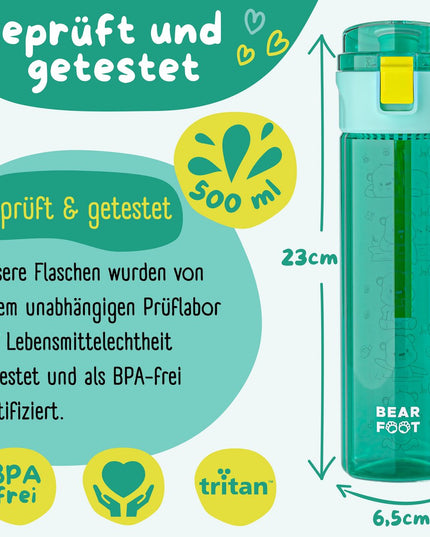 Kindertrinkflasche, 500 ml, hell – Logo Mint