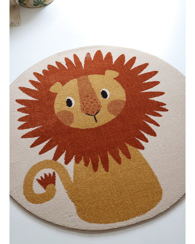 Rond Kinder Tapijt Small Lion Tiaggo vloerkleed – OEKO-TEX-gecertificeerd