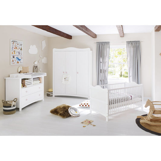 Startset 'Florentina' extra breed groot3 delen: ledikant, extra brede commode, grote kledingkast
