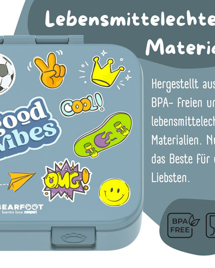Laubdose mit Fächern, Licht und Auslaufschutz - Aufkleber blau