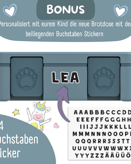 Laubdose mit Fächern, Licht und Auslaufschutz - Aufkleber blau