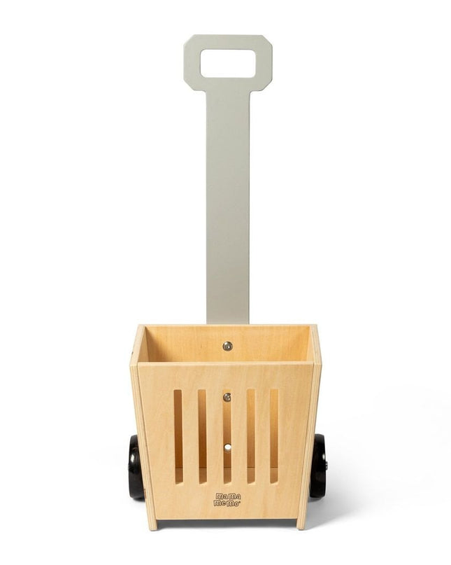 Houten winkelmandje op wielen