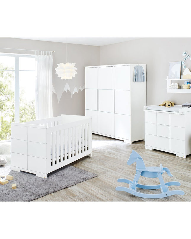 Startset 'Polar' breed groot3 onderdelen: ledikantbed, breed commode, grote kledingkast