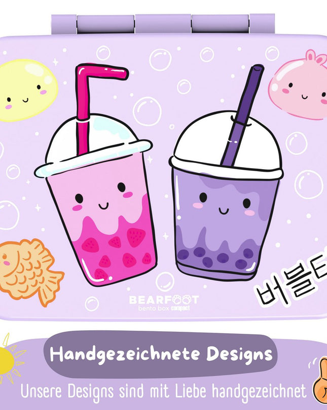 Blattdose mit Ventilatoren, Licht und auslaufsicherem Bubble Tea lila
