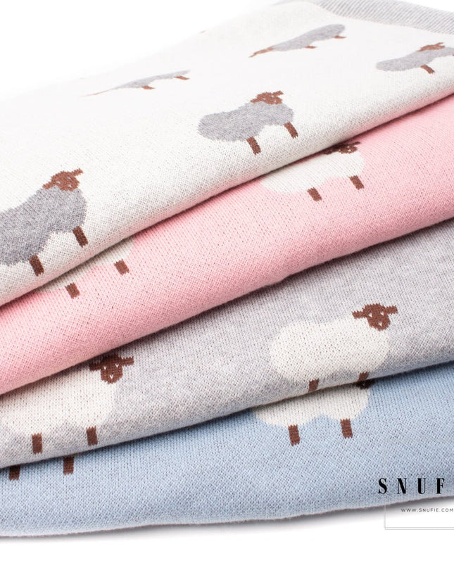 Babydeken | SCHAPEN | Roze | Katoenen deken