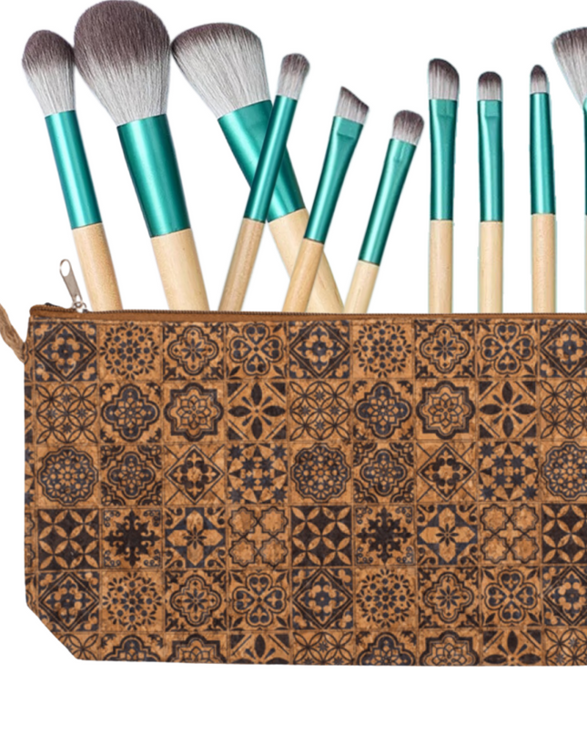 green-goose Bamboe Make-up Kwasten in Kurk Tasje