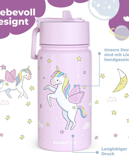 Thermo children's drinking bottle stainless steel - water bottle - thermo - Unicorn purple