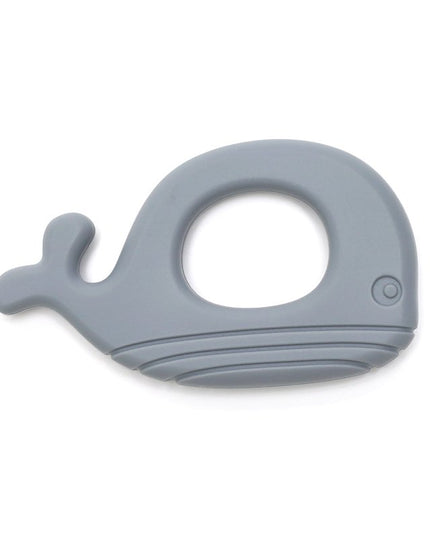 WHALE | Soft Silicone Teething Toy | STEEL | Bijtring