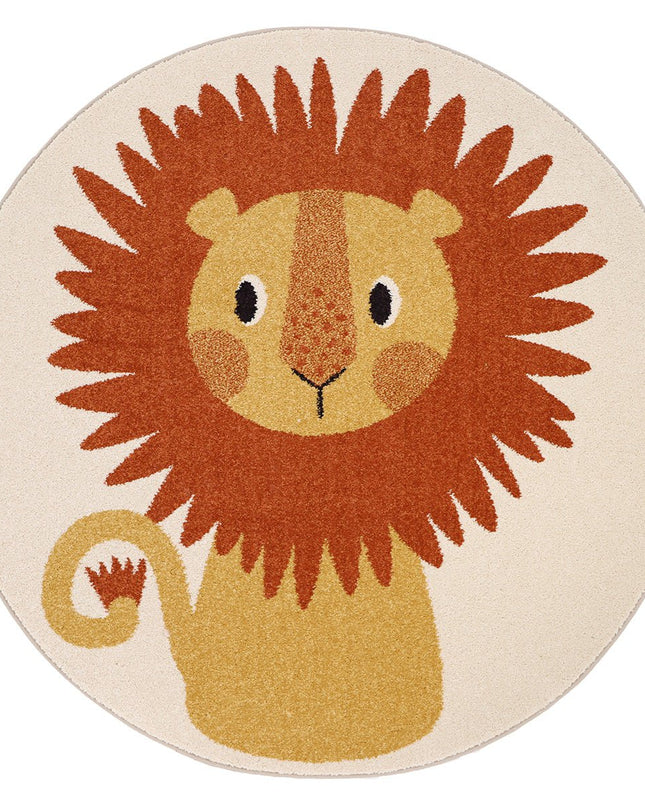 Rond Kinder Tapijt Small Lion Tiaggo vloerkleed – OEKO-TEX-gecertificeerd
