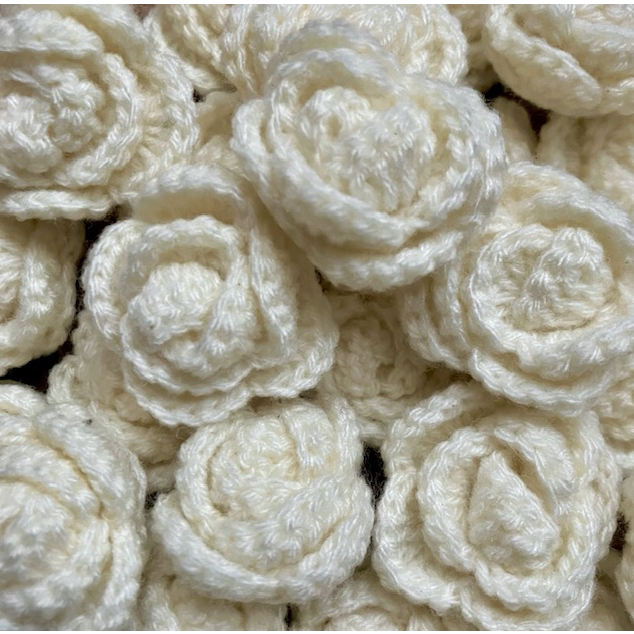 Luna -Leena haarspeldjes Rose (Set) - Off White - Soft Wol - Hand Haak in Nepal