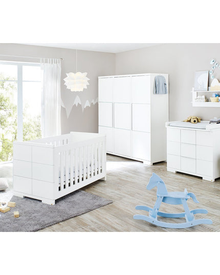 Startset 'Polar' breed groot, incl. plantenbak wandplank4 onderdelen: ledikant, brede commode, grote kledingkast, wandplank