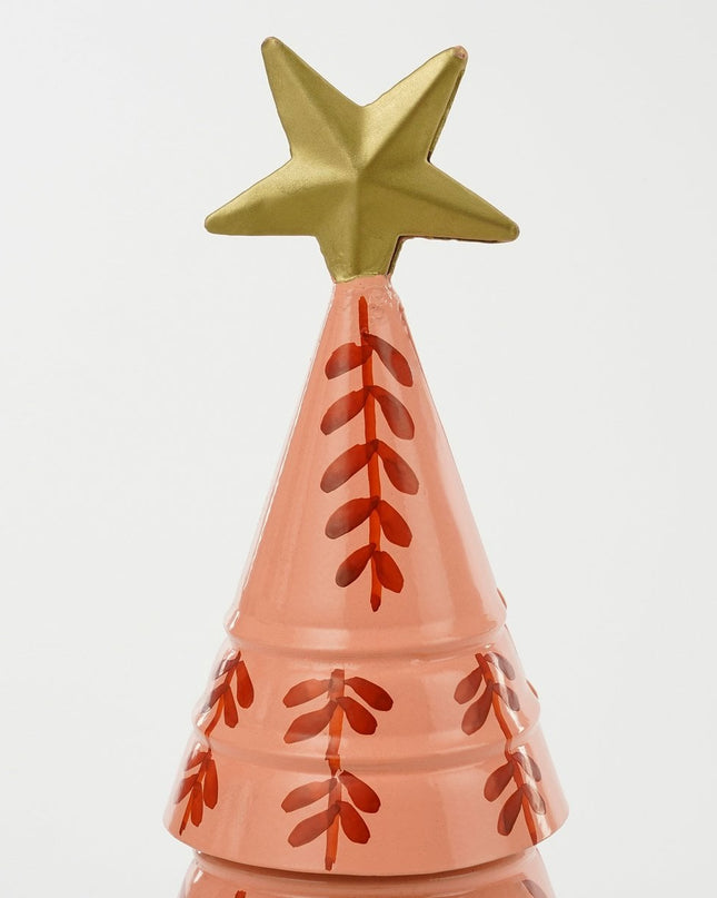 Decoratie Kerstboom - H40 x Ø13 cm - IJzer - Roze