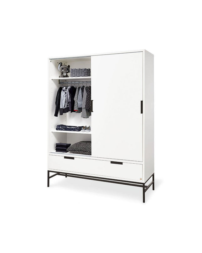 Startset 'Steel' extra breed groot3 delen: ledikant, extra brede commode, grote kledingkast