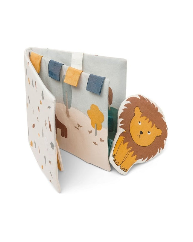 Bora activiteitenspeelgoed Pop-up Stoffen Boek – 100% Biologisch Katoen, Multi, 15×15 cm