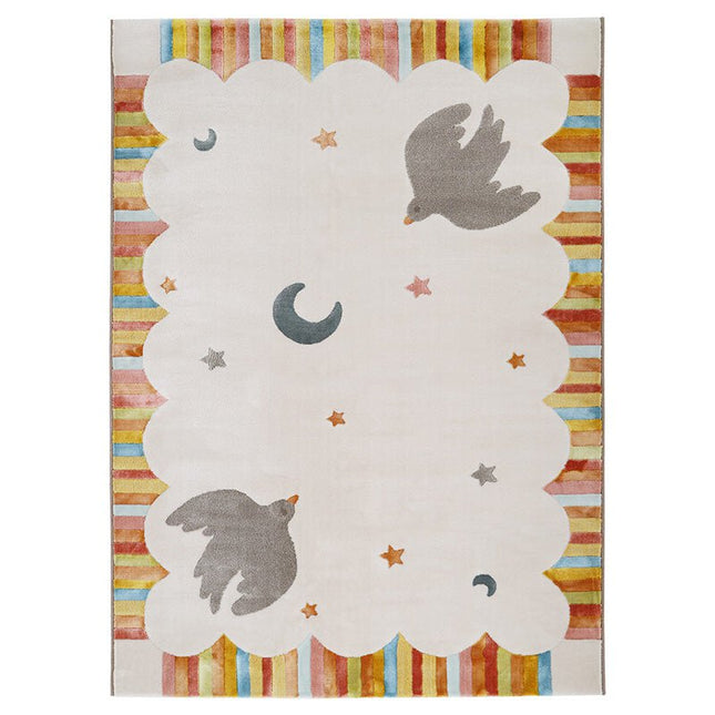 Kinderkamer Tapijt “Dansende Vogels” – Kleurrijk & Comfortabel