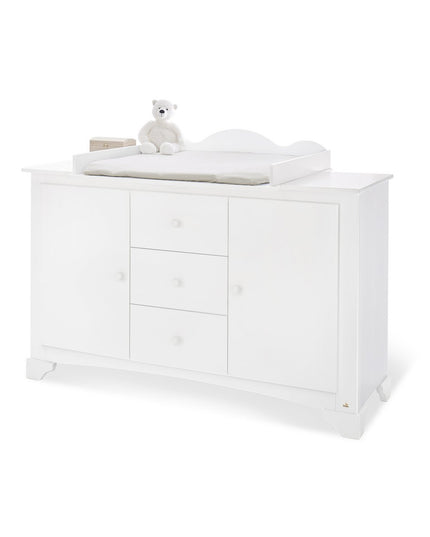 Startset 'Pino' extra breed groot met 3 deuren3 delen: ledikant, extra brede commode, grote kledingkast met 3 deuren