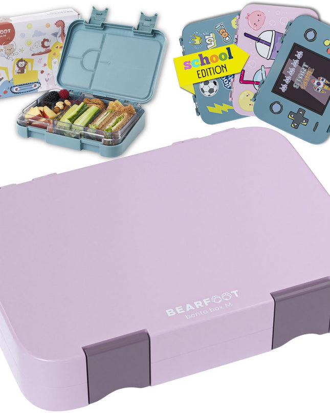 Kinder-Lunchbox mit Fächern, Lunchbox, Bento-Box – lila