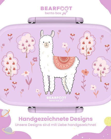 Kinder-Lunchbox mit Fächern, leicht und auslaufsicher - Lama