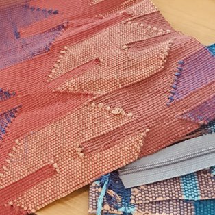 Luna-Leena toilettas logeertasje - rood - geweven Dhaka katoen - handgemaakt in Nepal