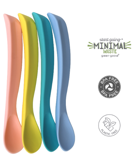 Green Goose Babylöffel-Set, gebogen, 4-teilig