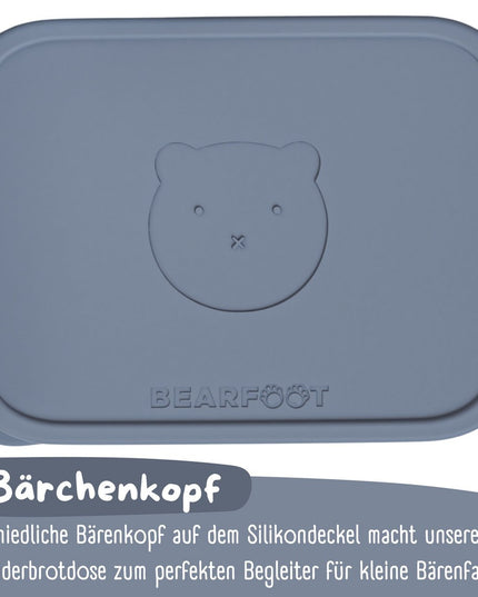 Lunchbox für Kinder, Edelstahl mit Silikoneinsatz – blau