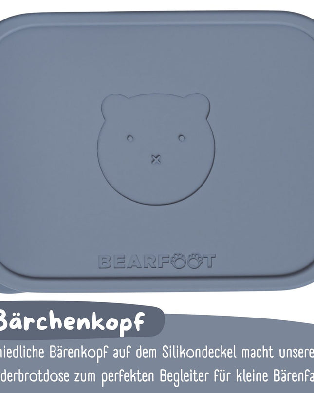 Lunchbox für Kinder, Edelstahl mit Silikoneinsatz – blau