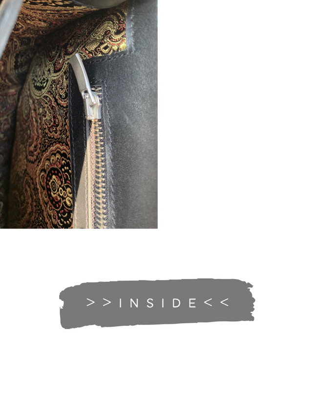 Gissy Kurk en Leer Handtas XL - Zwart