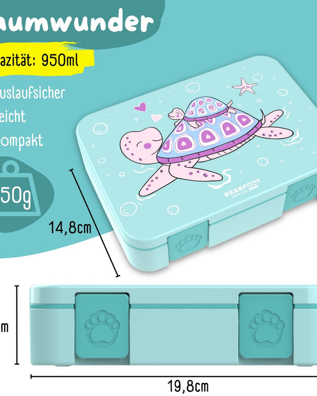 Laubbehälter mit Fächern, leicht und auslaufsicher - Schildkröte