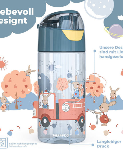 Children's water bottle, lightweight water bottle - fire brigade