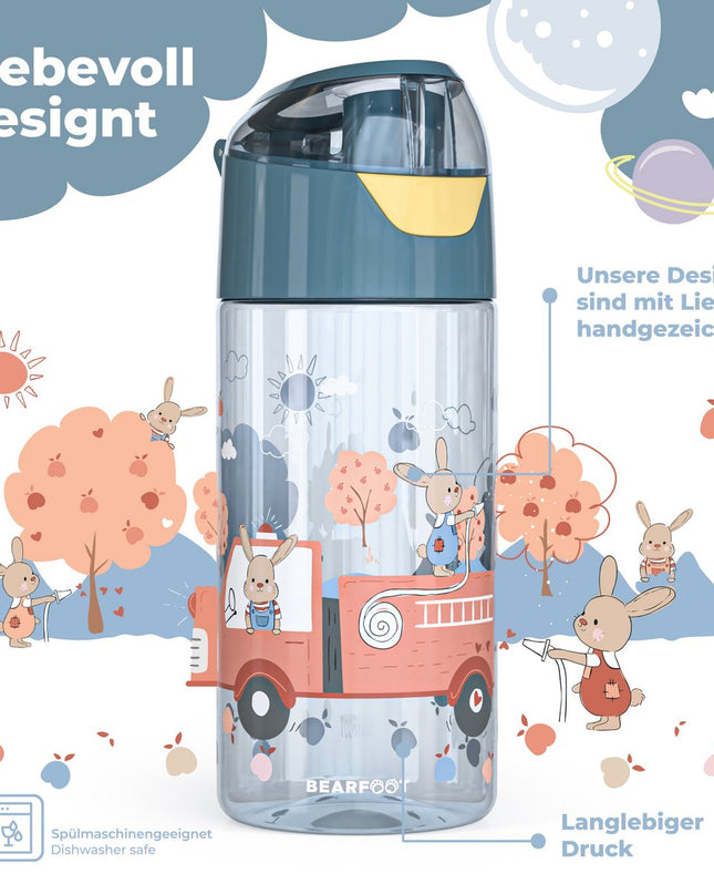 Children's water bottle, lightweight water bottle - fire brigade