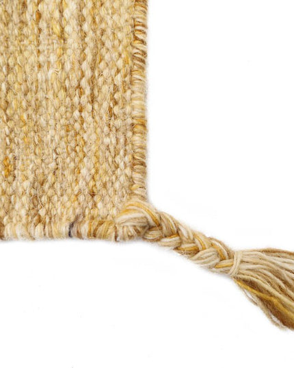 LHENA Geel Brun Kinder Vloerkleed – Handgeweven Wol