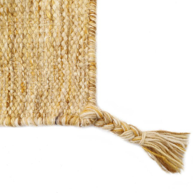 LHENA Geel Brun Kinder Vloerkleed – Handgeweven Wol