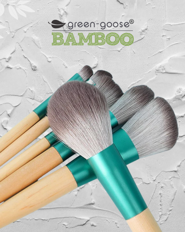 green-goose Bamboe Make-up Kwasten in Kurk Tasje