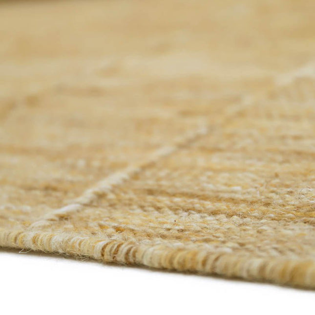 LHENA Geel Brun Kinder Vloerkleed – Handgeweven Wol