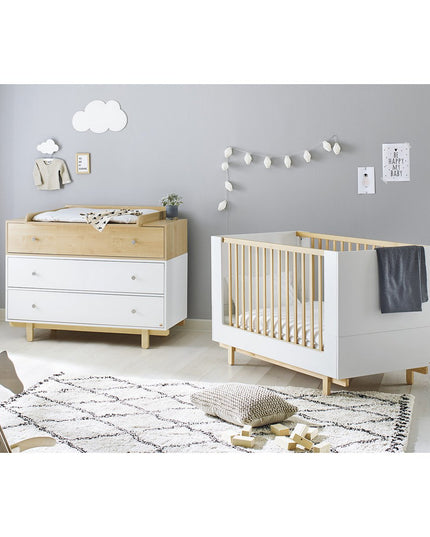 Startset 'Boks' breed
2 delen: ledikant, brede commode