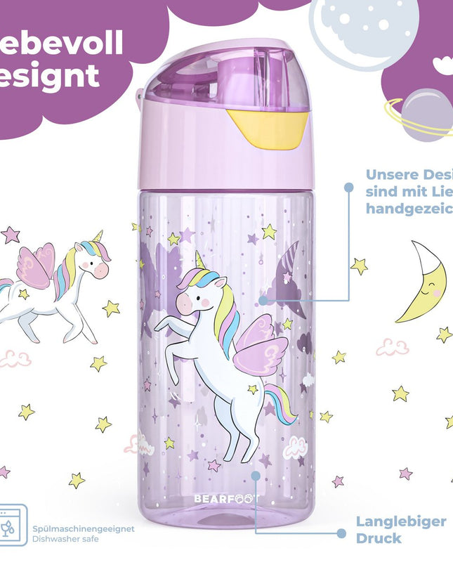 Children's water bottle, lightweight water bottle - unicorn
