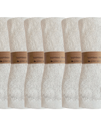 green-goose Bamboe Wasdoekjes - 6 Stuks - Wit - 80% Bamboe babyverzorging
