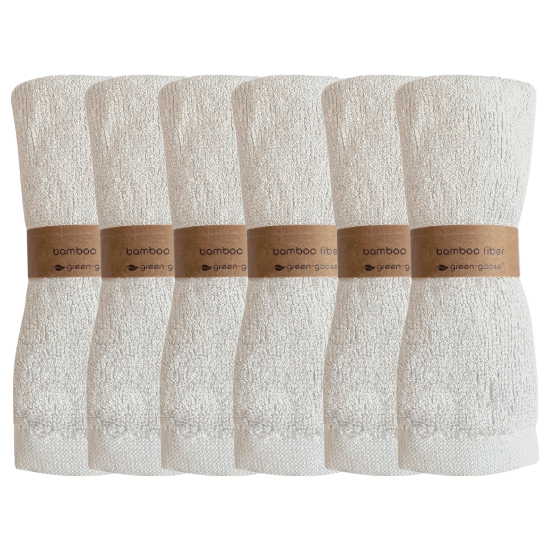 green-goose Bamboe Wasdoekjes - 6 Stuks - Wit - 80% Bamboe babyverzorging