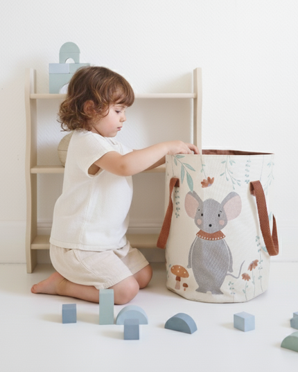 Poly – OEKO-TEX Katoenen Opbergmand voor Kinderkamer (Ø 30 × H 40 cm)