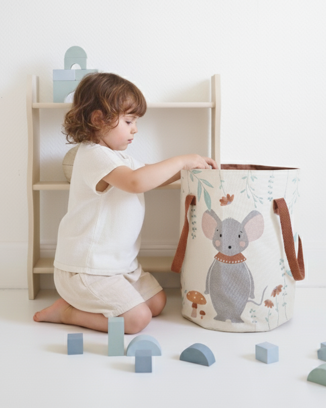 Poly – OEKO-TEX Katoenen Opbergmand voor Kinderkamer (Ø 30 × H 40 cm)