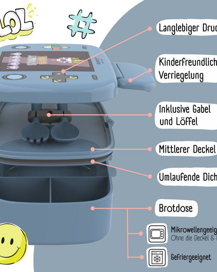 Lunchbox für Kinder mit Fächern, leicht und auslaufsicher - Spiel
