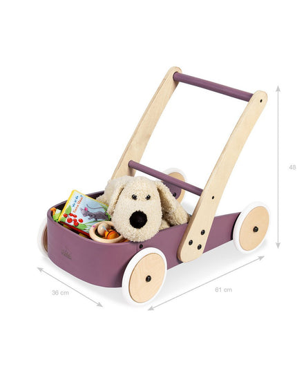 Leren looprek 'Fiete', braam loopwagen