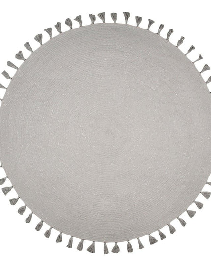 Joséphine – Handgeweven rond vloerkleed met pompons